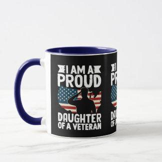 Caneca Filha Orgulhosa De Um Pai Patriota Militar Veteran