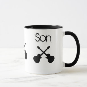 Caneca Filho, guitarra pretas cruzadas