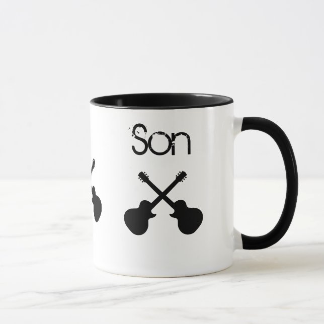 Caneca Filho, guitarra pretas cruzadas (Direita)
