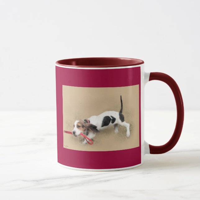 Caneca Filhote de cachorro de Basset Hound do patinete…! (Direita)