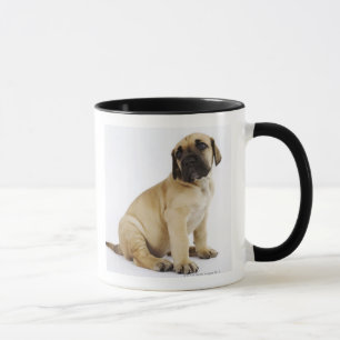 Caneca Filhote de cachorro de great dane que senta-se no