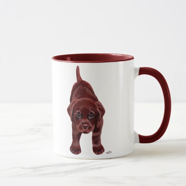 Caneca Filhote de cachorro de Labrador do chocolate (Direita)