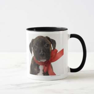 Caneca Filhote de cachorro de Pitbull que veste a fita