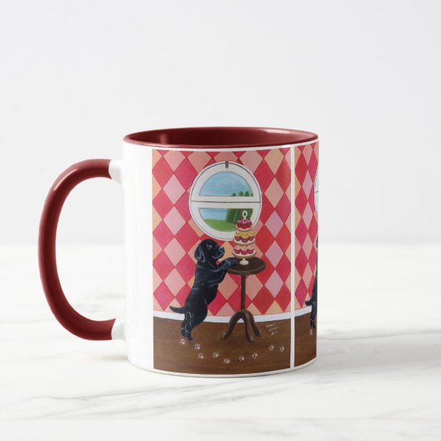 Caneca Filhote de cachorro preto do laboratório com (Esquerda)