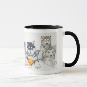 Caneca Filhotes de cachorro do Malamute do Alasca