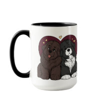 Filhotes de cachorro Newfoundland abraçados