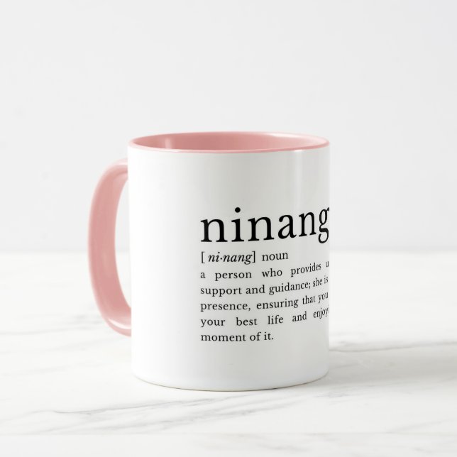 Caneca Filipino Ninang Definition Mug, Godmother Gift (Frente Esquerda)
