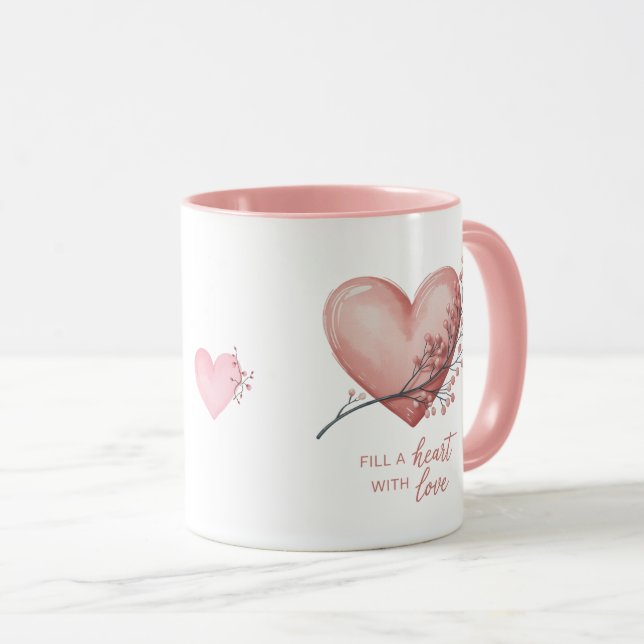 Caneca Fill a heart with love  (Frente Esquerda)