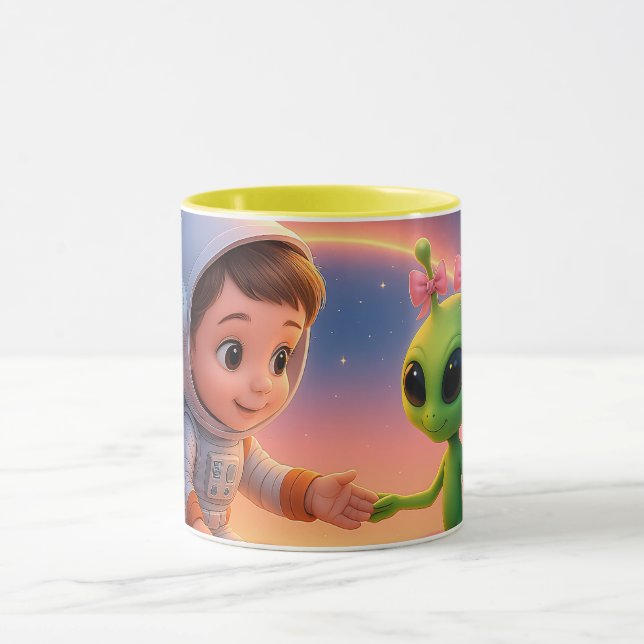 Caneca Fille cosmonaute et petite extraterrestre (Centro)