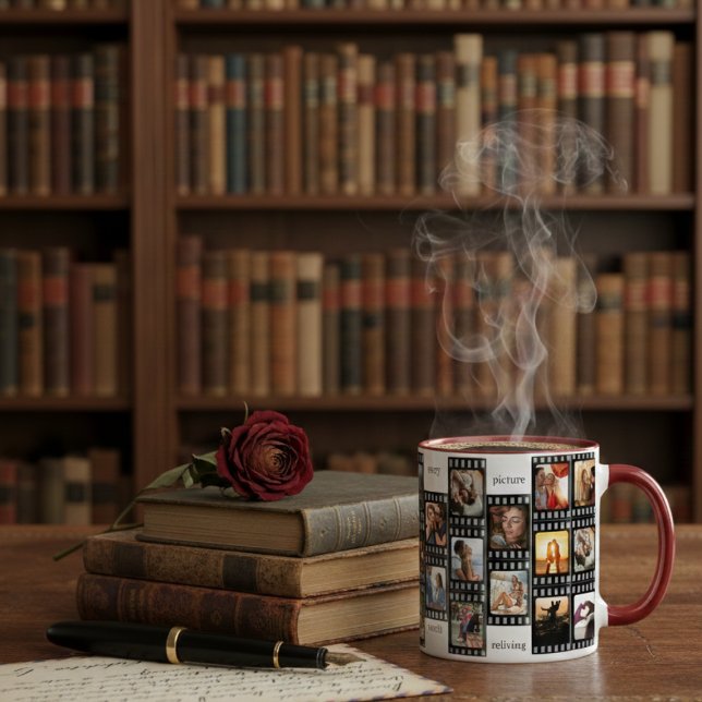 Caneca Film Strip Photo Collage Custom 26-Photo Memory (Criador carregado)