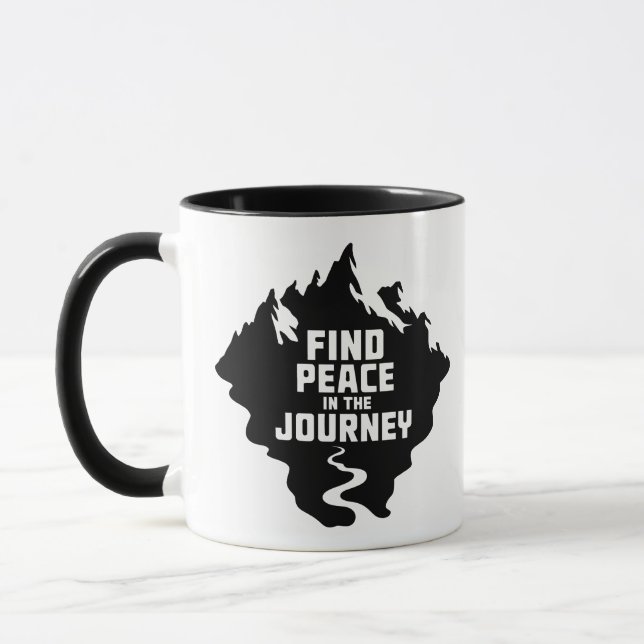 Caneca Find Peace in the Journey Mountain Design (Esquerda)