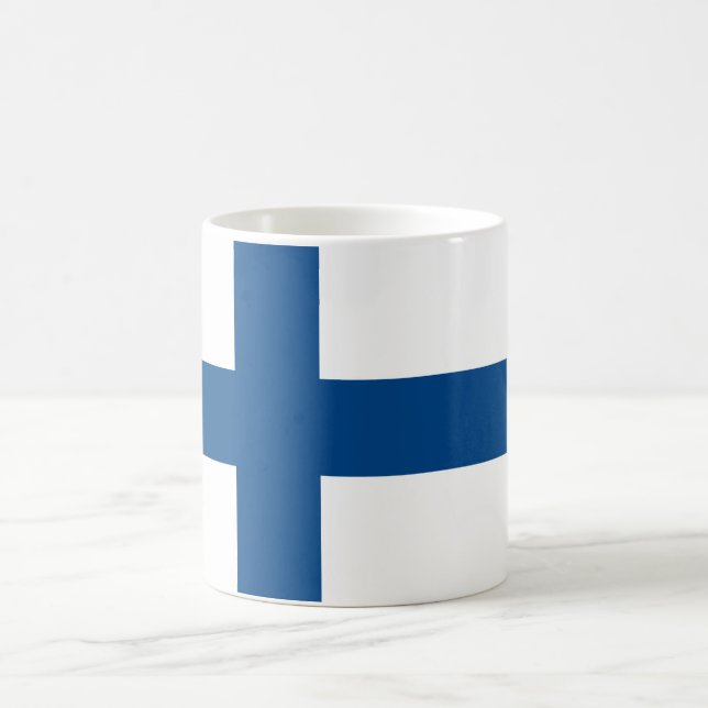 Caneca finlandesa abstrata da bandeira (Centro)