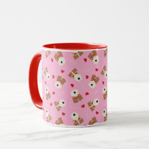 Caneca Fio Fox Terrier Dog Copos Cardíacos Pink