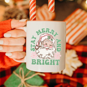 Caneca Fique Alegre & Brilhante Natal Vintag Festa de Nat
