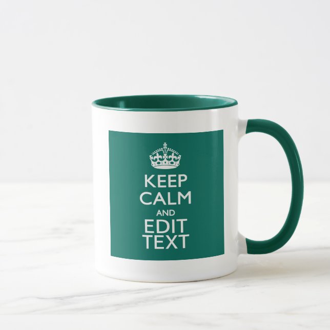 Caneca Fique Calmo E Mantenha Seu Texto Em Teto (Direita)