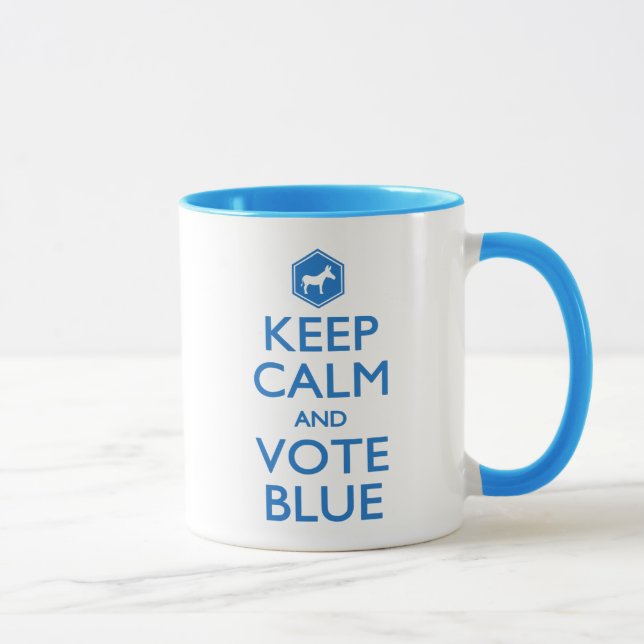 Caneca Fique calmo e vote azul (Direita)