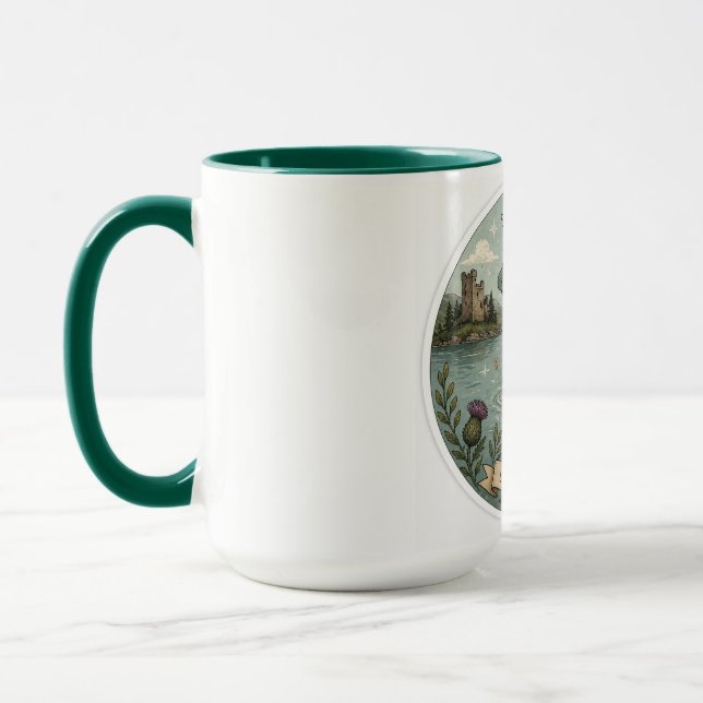 Caneca Fique Curioso Aconchegante Críptido Nessie Monstro (Esquerda)