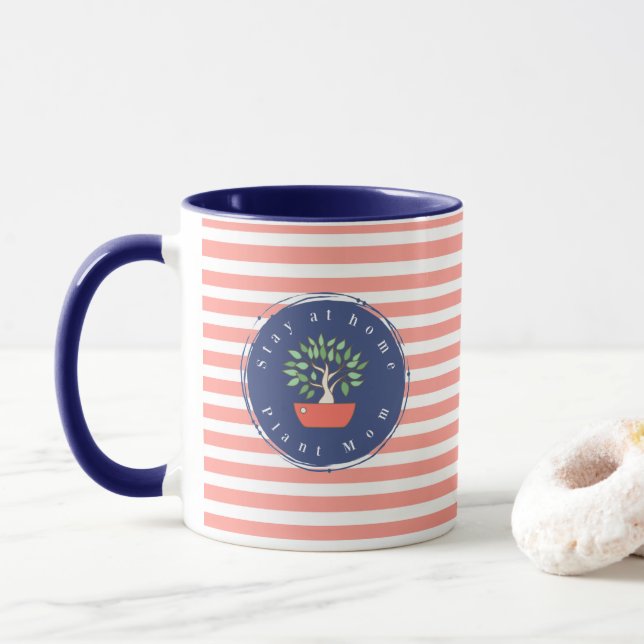 Caneca Fique em casa, mãe, Bonsai Tree (Com Donut)