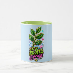 Caneca Fique Enraizado Cresça Selvagem 🌿 Amante de Plant
