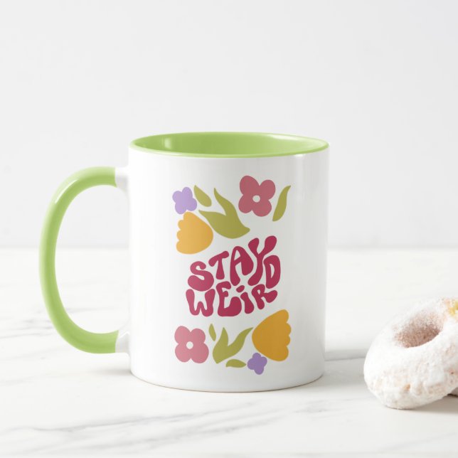 Caneca Fique estranho, Floral Mug (Com Donut)