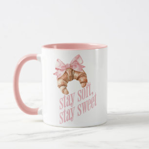 Caneca Fique macio, fique doce Croissant com Laço