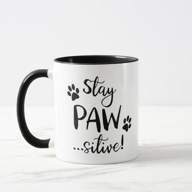 Caneca Fique Pawsitivo Gato Lover (Esquerda)