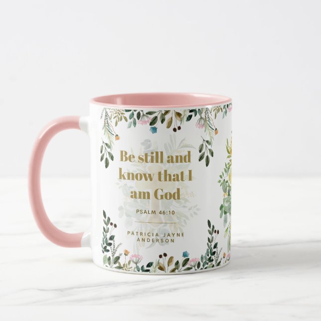 Caneca Fique quieto e saiba que sou Deus Salmo 46:10 (Esquerda)