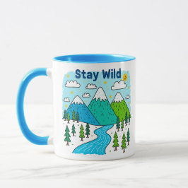Caneca Fique Selvagem Arte de Design para Crianças do Rio