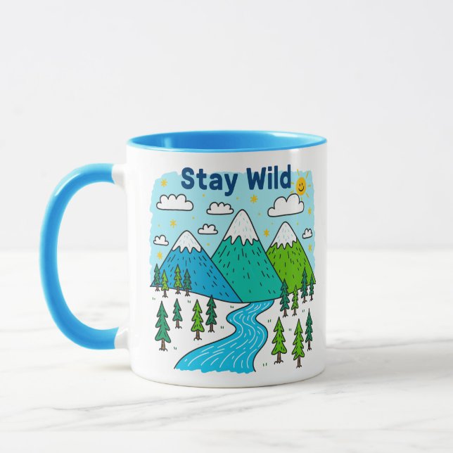 Caneca Fique Selvagem Arte de Design para Crianças do Rio (Esquerda)