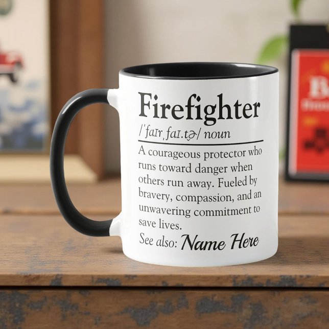 Caneca Firefighter Definition Custom Appreciation (Criador carregado)