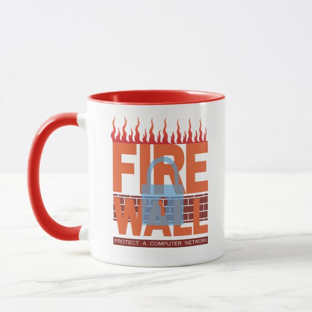 Caneca Firewalls de Rede de Computadores em Gráficos (Esquerda)