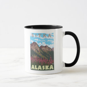 Caneca Fireweed & montanhas - Sitka, Alaska