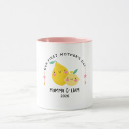 Caneca First Mother’s Day 2026 Cute Lemon Mom & Baby 