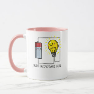 Caneca Física de ciência Você me completa Piada engra