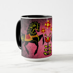 Caneca Físico-frísio, garanhão preto/rosa