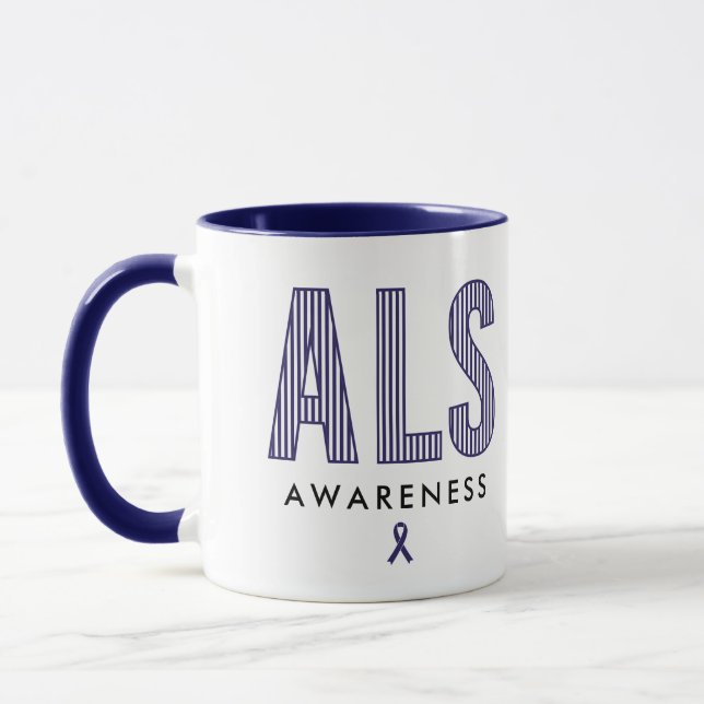 Caneca Fita Azul de Consciência ALS (Esquerda)