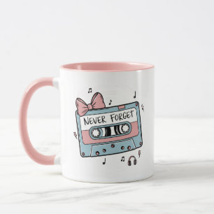 Caneca Fita Cassete Nunca Esqueça Retro