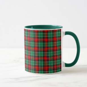 Caneca Fita de café verde-Xadrez Natal