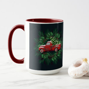 Caneca Fita de Natal Red Vintage Truck Latg