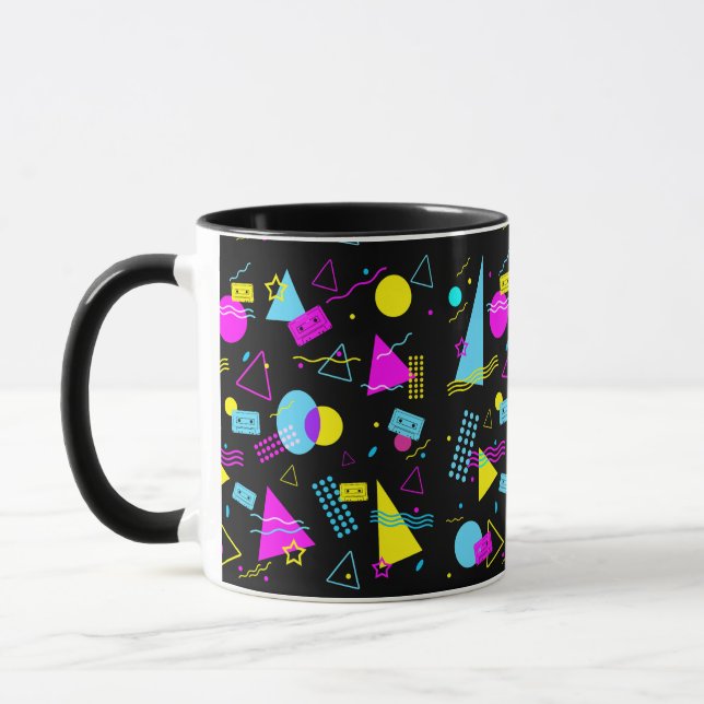 CANECA FITA RETRÔ FORMAS COLORIDAS  (Esquerda)