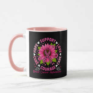Caneca Fita Rosa de Conscientização do Câncer de Mama Gir