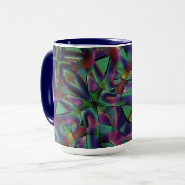 Caneca Fitas entrelaçadas com cores escurecidas (Frente Esquerda)