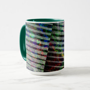 Caneca Fitas estranhas e arranhões coloridos, com recorte