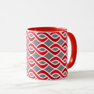 Caneca Fitas modernas do século médio, cinzas e /cinzas