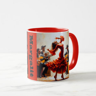 Caneca Flamenco Latina Dança de dança em espanhol