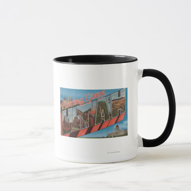 Caneca Flaming Gorge, Utah - Cenas com Letras Grandes (Direita)