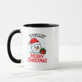 Caneca Flaming Snowman Merry Christmas Funny Holiday Gift