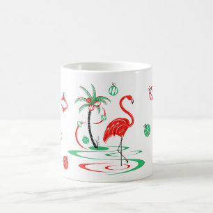 Caneca Flamingo Baubles de Natal Vermelho