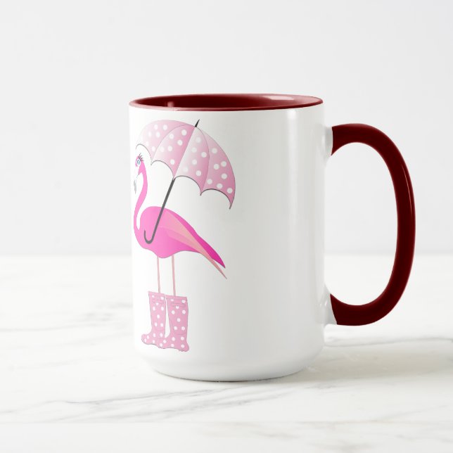 Caneca Flamingo Black 15 oz Ringer Mug (Direita)