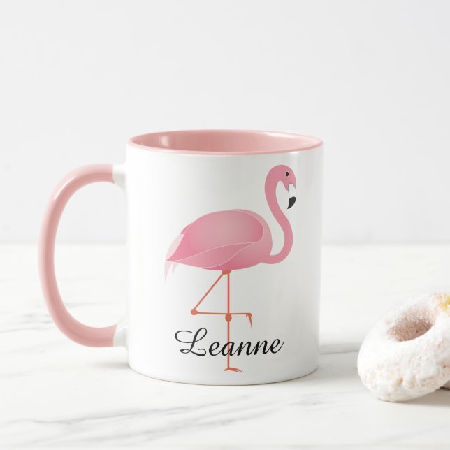 Caneca Flamingo cor-de-rosa (Com Donut)